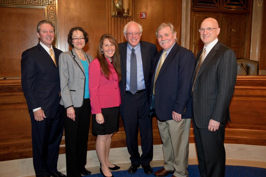 Sen. Sanders with teh panelists
